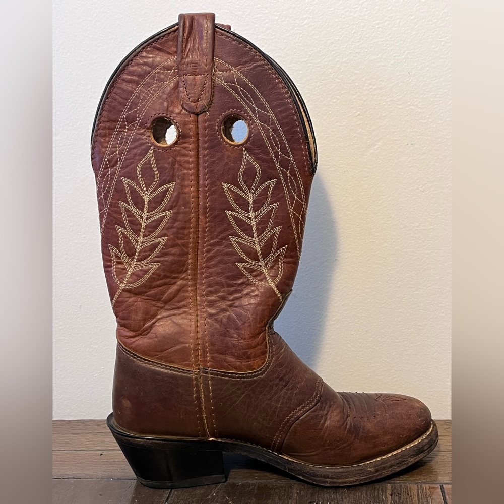 Double H Brown Leather Western Cowgirl Boots Womens size 6.5 - Picture 4 of 12